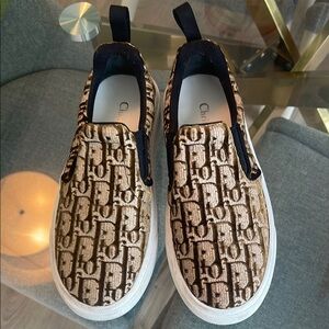 Dior Brown and Black Slip-On Slippers